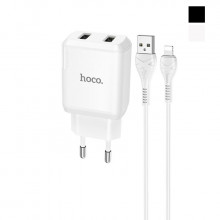 Мережевий зарядний пристрій Hoco N7 2 USB 2.1A Lightning