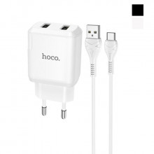 Мережевий зарядний пристрій Hoco N7 2 USB 2.1A Type-C