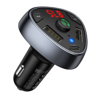 FM Модулятор Hoco E51 – 2 USB + Type C + Bluetooth