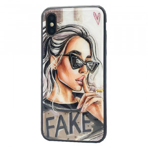 Чехол iPhone XS – Lady Fake Fashion Mix