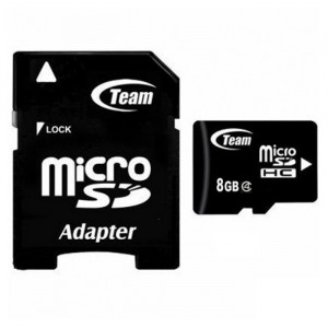 Карта памяти Micro SD 8GB (Class 4) + Adapter – Team