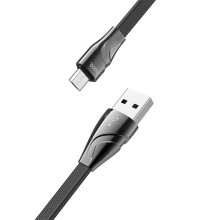 Кабель Hoco USB to MicroUSB (U57) Плоский – 1,2 м (Чорний)