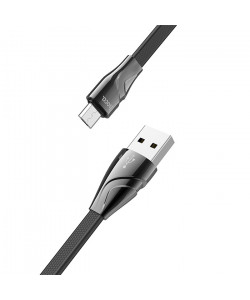 Кабель Hoco USB to MicroUSB (U57) Плоский – 1,2 м (Черный)