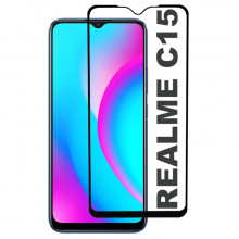 3D Стекло Realme C15 – Full Glue (полный клей)
