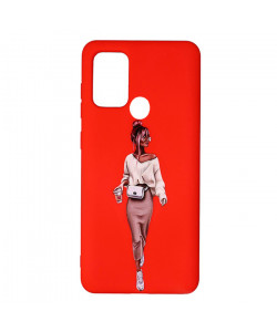 Силиконовый чехол Samsung Galaxy A21s – ART Lady Red