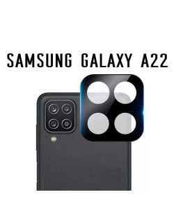3D Стекло для камеры Samsung Galaxy A22 – Черное