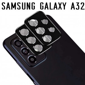 3D Скло для камери Samsung Galaxy A32 - Чорне 