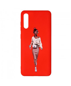 Силиконовый чехол Samsung Galaxy A50 – ART Lady Red