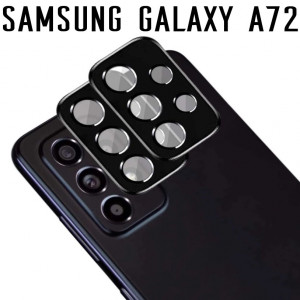 3D Стекло для камеры Samsung Galaxy A72 – Черное