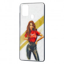 Чехол Samsung Galaxy F41 – Ladies Girl Fashion Mix (Красный)