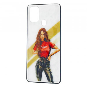 Чехол Samsung Galaxy F41 – Ladies Girl Fashion Mix (Красный)
