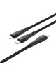 USB кабель Hoco U102 1,2m 5A 100W Type-C на Type-C+Lightning чорний
