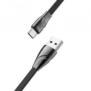Кабель Hoco USB to Type-C (U57) Плоский – 1,2 м (Чорний)