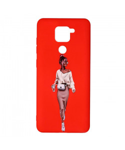 Силиконовый чехол Xiaomi Redmi Note 9 – ART Lady Red