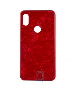 Чохол накладка Glass Case Мармур Xiaomi Redmi 6Pro, A2 Lite червоний
