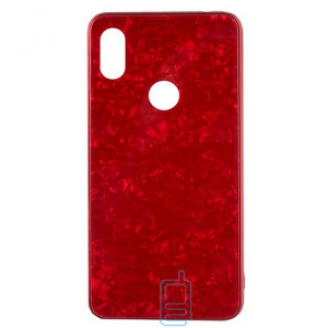 Чехол накладка Glass Case Мрамор Xiaomi Redmi 6Pro, A2 Lite красный