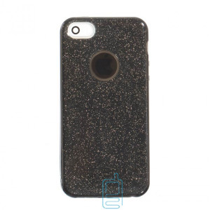 Чехол силиконовый Shine Apple iPhone 5, 5S черный