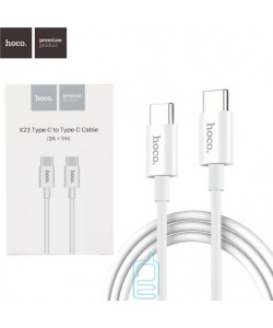 USB кабель Hoco X23 "Skilled" Type-C to Type-C 3A / 1m білий