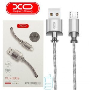 USB кабель XO NB39 micro USB 1m сріблястий
