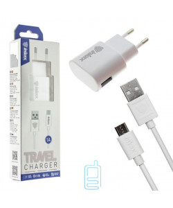 Мережевий зарядний пристрій inkax CD-08 1USB 1A micro-USB white