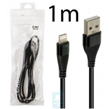 USB Кабель XG W631 1m Lightning тех.пакет чорний