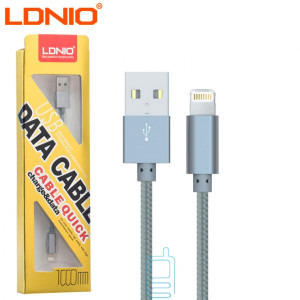 USB кабель LDNIO LS08 lightning 1m серый