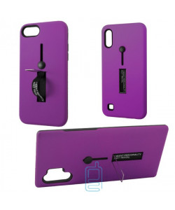 Чехол противоударный Metal Kickstand Soft Touch с держателем Samsung A7 2018 A750 фиолетовый