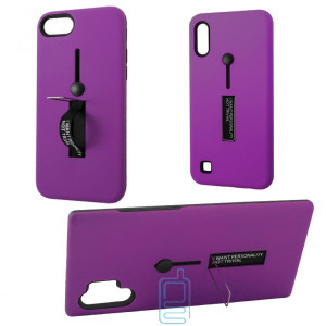 Чехол противоударный Metal Kickstand Soft Touch с держателем Samsung J4 2018 J400 фиолетовый