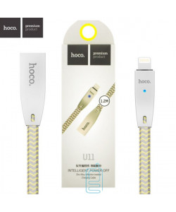 USB кабель Hoco U11 "Zinc Alloy Reflective Braided" Apple Lightning 1.2m золотистий
