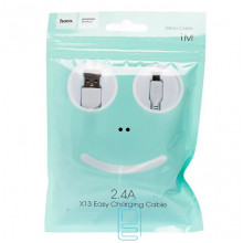 USB кабель HOCO X13 ″Easy Charge″ micro USB 1m белый