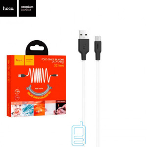 USB Кабель Hoco X21 Plus ″Silicone″ micro USB 1М черно-белый