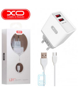 Сетевое зарядное устройство XO L31 2USB 2.4A micro-USB white