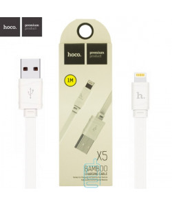 USB кабель Hoco X5 "Bamboo" Apple Lightning 1m білий