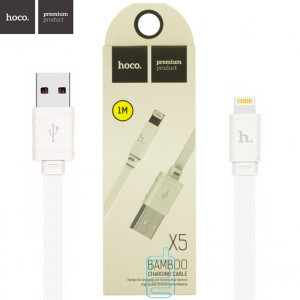 USB кабель Hoco X5 ″Bamboo″ Apple Lightning 1m белый