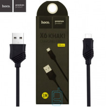 USB кабель Hoco X6 ″Khaki″ micro USB 1m черный