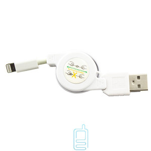 USB кабель рулетка iPhone 5S белый