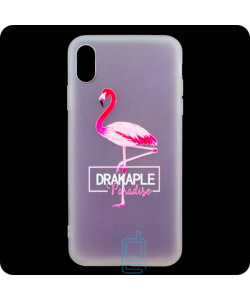 Чехол силиконовый Summer Apple iPhone X, XS Flamingo