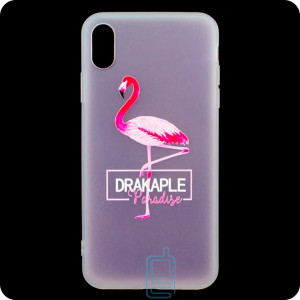 Чехол силиконовый Summer Apple iPhone X, XS Flamingo