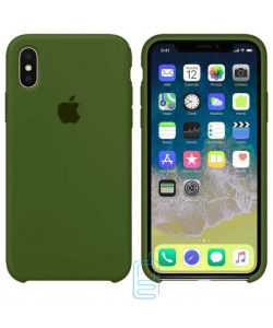 Чехол Silicone Case Apple iPhone X, XS темно-зеленый 45