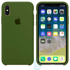 Чохол Silicone Case Apple iPhone X, XS темно-зелений 45