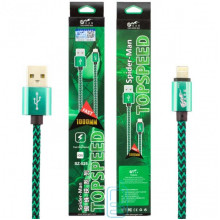 USB кабель King Fire SZ-025 Apple Lightning 1m зеленый