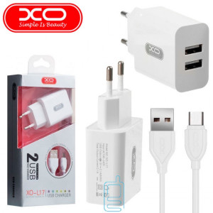 Сетевое зарядное устройство XO L17 2USB 2.1A Type-C white