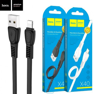 USB кабель Hoco X40 ″Noah” Apple Lightning 1m черный