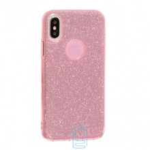 Чехол силиконовый Shine Apple iPhone X, XS розовый