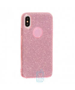 Чехол силиконовый Shine Apple iPhone X, XS розовый