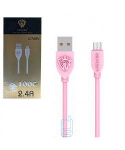 USB кабель Lenyes LC768v micro USB 1m рожевий