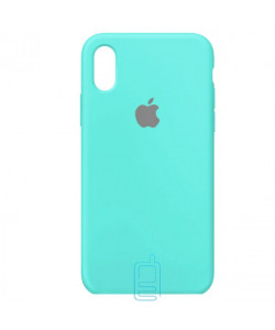 Чохол Silicone Case Full iPhone XS Max бірюзовий