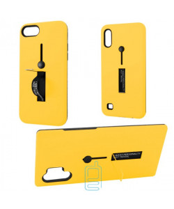 Чохол протиударний Metal Kickstand Soft Touch з власником Samsung Note 10 Plus N975, Note 10 Pro N976 жовтий