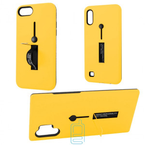 Чохол протиударний Metal Kickstand Soft Touch з власником Apple iPhone XR жовтий