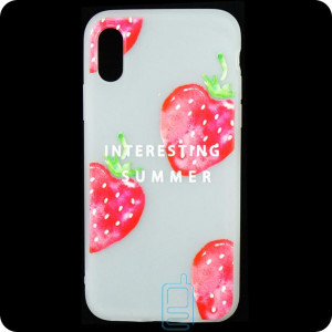 Чехол силиконовый Summer Apple iPhone X, XS Strawberry